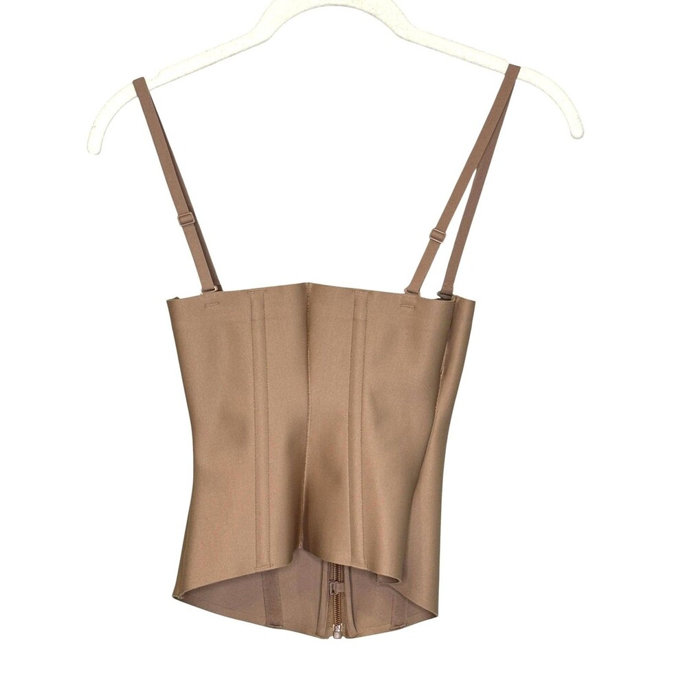 Skims Corset Top Waist Cinch Medium Beige Zip Adjustable Strap Shapewear Bustier - Picture 8 of 8